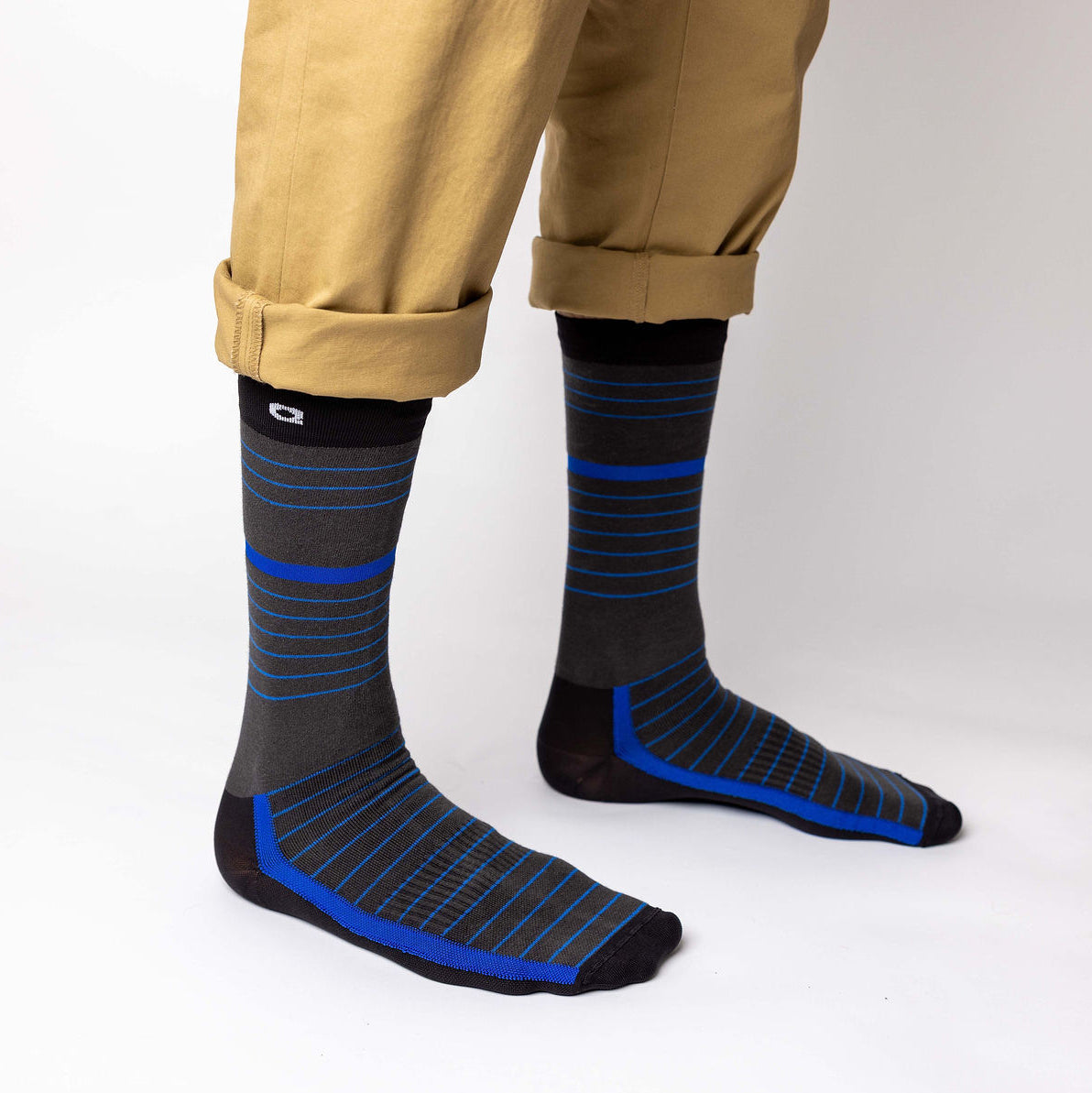 Breathable Anti-Microbial Pinstripe Crew Socks | QEJA – QEJA Socks